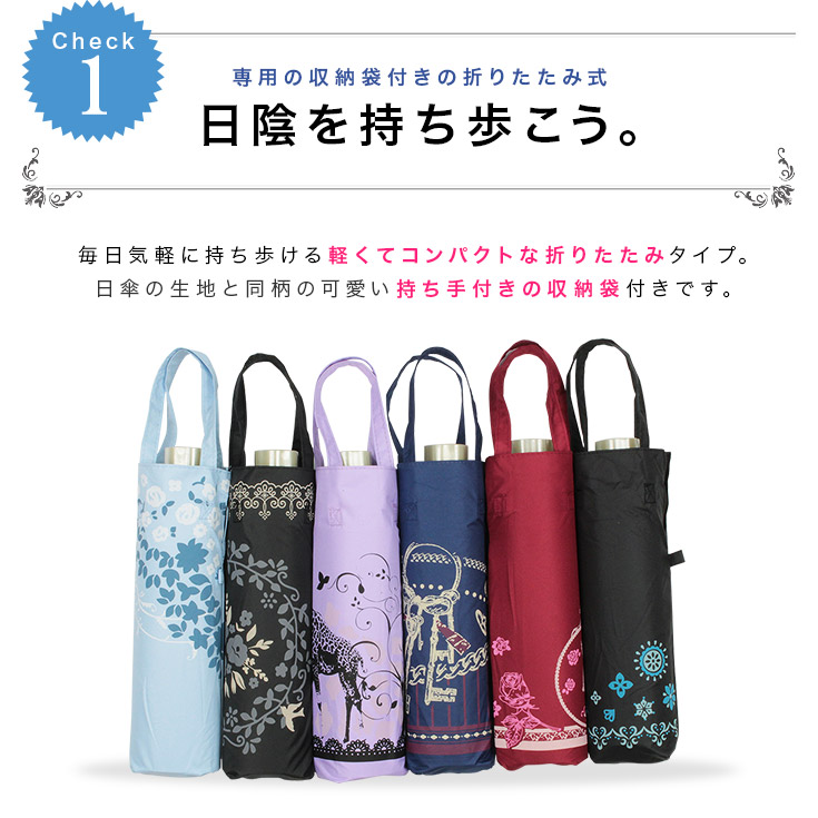 完全遮光折りたたみ日傘
